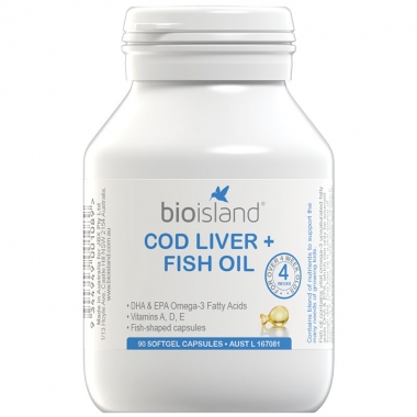 Bio Island 天然深海鳕鱼肝油 90粒 有效期到21年3月